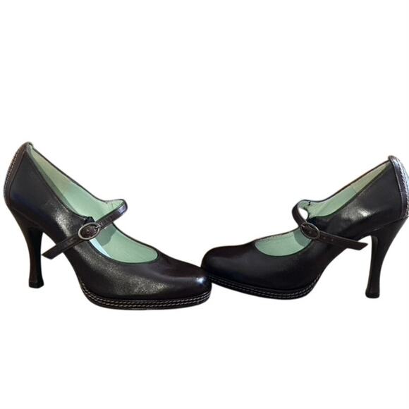 Vintage Early 90's NEW Charles Jourdan Brown Mary Janes Beautiful! - Picture 4 of 8